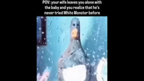 Thumbnail for POV: your wife leaves you alone with the baby and you realize he's never tried White Monster before | FunnyMemeSpot Backup