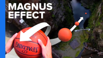Thumbnail for Backspin Basketball Flies Off Dam | Veritasium