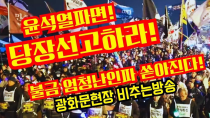 Thumbnail for 윤수괴파면 당장선고하라!불금 엄청난인파 쏟아진다!광화문현장 비추는방송 | 황기자
