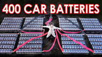 Thumbnail for 400 car batteries wired together!! | styropyro