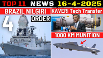 Thumbnail for Indian Defence Updates : Brazil 4 Frigate Order,Kaveri Tech Transfer,Hunter ALCM,1000 Km Munition | Indian Defence Updates