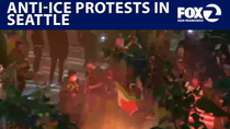 Thumbnail for LIVE🔴: Clashes with police at Los Angeles ICE protests | KTVU