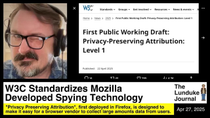 Thumbnail for W3C Standardizes Mozilla Developed Spying Technology | The Lunduke Journal