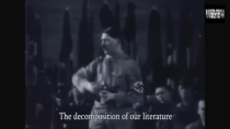 Thumbnail for There's a reason Western media never put subtitles on Hitler's speeches, so that he just sounds like a big anti-semitic meanie