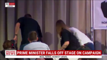 Thumbnail for Albo falls off the stage on the campaign trail