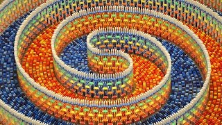 Thumbnail for THE AMAZING TRIPLE SPIRAL (15,000 DOMINOES) | Hevesh5