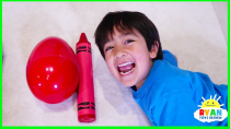 Thumbnail for Ryan Pretend Play and Learn Colors with Giant Crayons Egg Surprise Toys! | Ryan's World