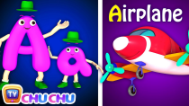 Thumbnail for Phonics Song 2 with TWO Words in 3D - A For Airplane - ABC Alphabet Songs with Sounds for Children | ChuChu TV Nursery Rhymes & Kids Songs