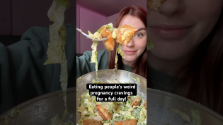 Thumbnail for Eating people’s weird pregnancy cravings for a full day! #Foodie #Eating #Pregnant #Nutella #Shorts | KarissaEats