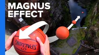 Thumbnail for Backspin Basketball Flies Off Dam | Veritasium