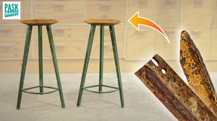 Thumbnail for Shop Stools from Old Rusty Fence Posts | Pask Makes