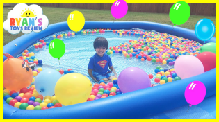 Thumbnail for BALLOON POP SURPRISE TOYS CHALLENGE in giant ball pit | Ryan's World