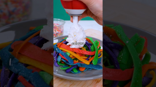 Thumbnail for This RAINBOW PANCAKE SPAGHETTI is the ULTIMATE breakfast upgrade! | Little Remy Food 🐭🍝