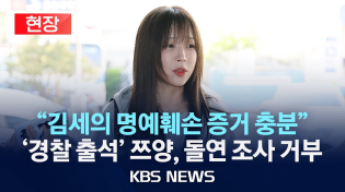 Thumbnail for [현장] '고소인 신분' 경찰 출석 쯔양, 조사 거부..."김세의 명예훼손 증거 충분"/2025년 4월 16일(수)/KBS | KBS News