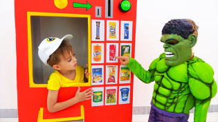 Thumbnail for Vlad and Nikita superheroes vending machine kids toy story | Vlad and Niki
