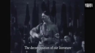 Thumbnail for There's a reason Western media never put subtitles on Hitler's speeches, so that he just sounds like a big anti-semitic meanie