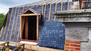 Thumbnail for Another side of the chateau gets slates on. | Escape to rural France