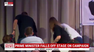 Thumbnail for Albo falls off the stage on the campaign trail