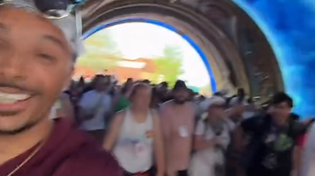 Thumbnail for revolting soyface mutts and goys at the opening of a new theme park in florida.   the crowd is 100% genetic dead end soys and not a child in sight.   