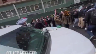Thumbnail for NYC residents hurl trash from their buildings at pro-palestinian protesters