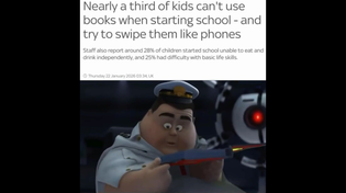 Thumbnail for Nearly a third of kids can't use books when starting school - and try to swipe them like phones | FunnyMemeSpot Backup